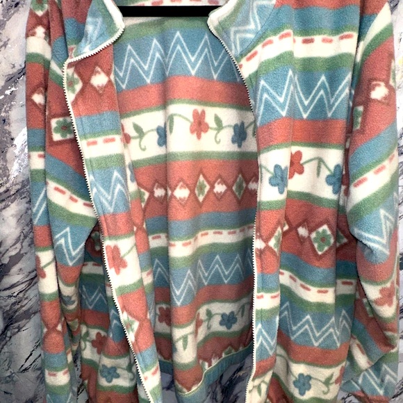 Vintage Alfred Dunner Nautical full zip Coastal Grandma style Plushy Fleece XXL - Picture 8 of 9